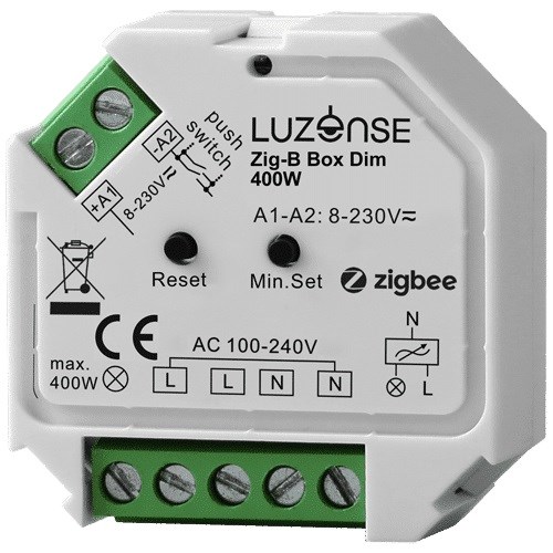 DIMMER ZIGBEE 0-200W/400W LED PUSH 220-240V