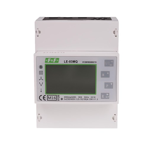 Måler LE-03MQ. Trefas 400/230V toveis måler og nett analysator for TN og IT