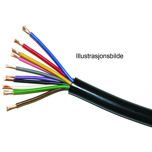RKKB 7x 1,5 sort. Kabel SORT utvendig, 60V