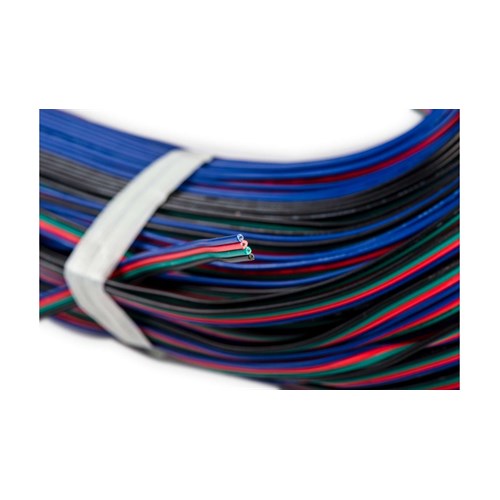 LED KABEL RGB 12 / 24V 4x0,35 Sort 50M