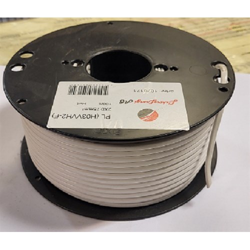 PL 2X0,75MM2 H03VV-H2 HVIT 100M AMOKABEL