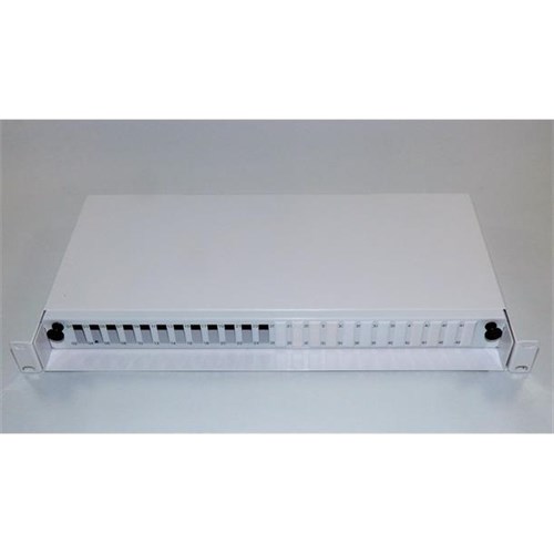 PATCHPANEL 19"  24 Fiber 1U Serie-E SC duplex Hvit Fibergrossisten