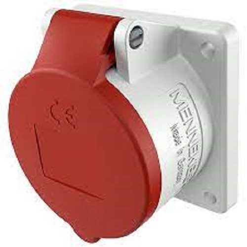 Stikkontakt rundstift 416-6 16A 400V innfelt Rød IP44 M1385 Mennekes