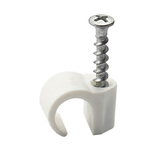KLIPS 14-18 MED SKRUE 40mm INNE og UTE HVIT Egant