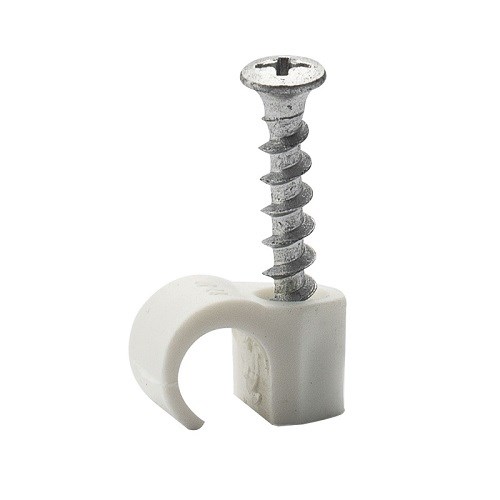 KLIPS 10-14 MED SKRUE 37mm INNE og UTE HVIT Egant