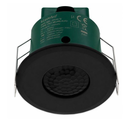 Tilstedeværelsessensor innf 2000W (led 600W) IB-PIR-ECO-ZW 230V Sort