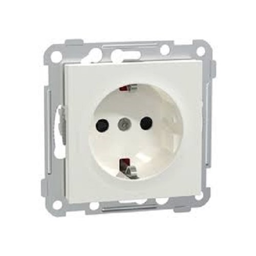 STIKKONTAKT ENKEL M/J hklm INNFELT U/RAMME RS/Plus HVIT Elko