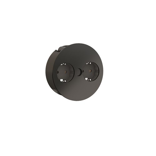 TWIST Nedfellbar med 2 Stikkontakter Matt.Sort IP21 931.150  Bachmann