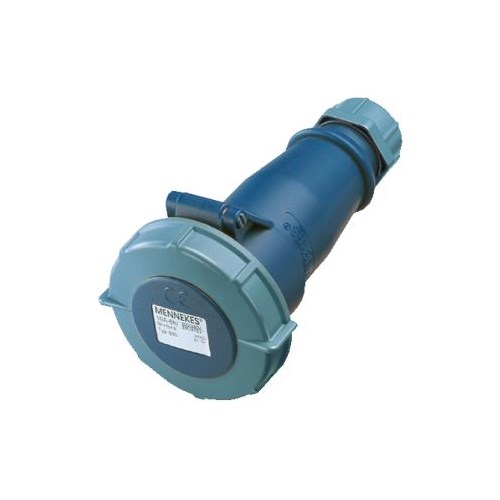 Skjøtekontakt rundstift 216-6 16A 230V 2-fas Blå IP67 M540 Mennekes