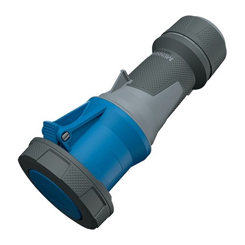 Skjøtekontakt rundstift 363-9 63A 230V 3-fas Blå IP67 M14205 Mennekes