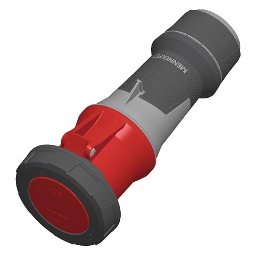 Skjøtekontakt rundstift 463-6 63A 400V 5p RØD IP67 M14231 Mennekes
