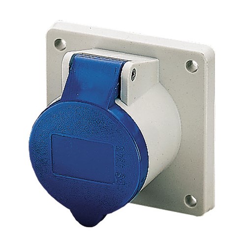 Stikkontakt rundstift 316-9 16A 230V innfelt Blå IP44 M1389 Mennekes