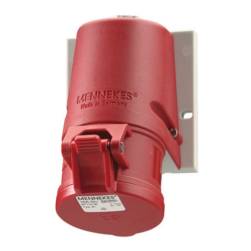 Stikkontakt rundstift 316-6 16A 400V påvegg Rød 4p IP44 1343 Mennekes
