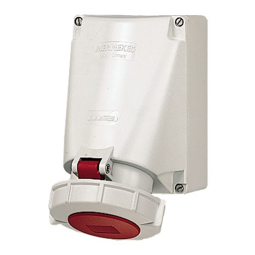 Stikkontakt rundstift 463-6 63A 400V påvegg Rød 5p IP67 M136 Mennekes