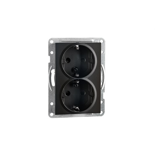 Forgrener F 19" 9 Veis M/C13 uttak 3M 3G1,5MM2 m/Schuko plugg GRÅ/SORT