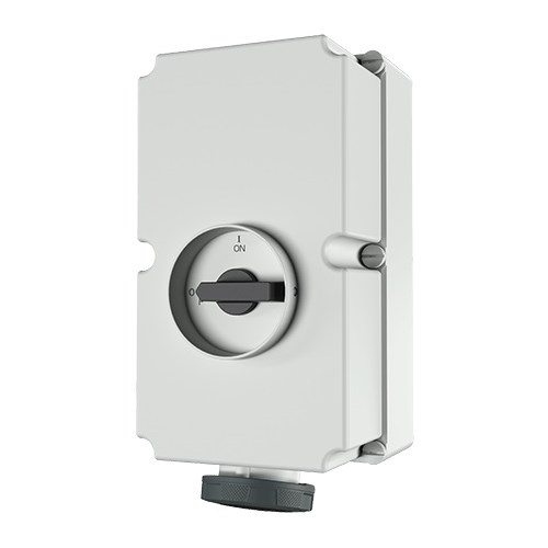 Stikkontakt rundstift interlocked m/bryter DUO 3125-5 600-690V IP67 6015A