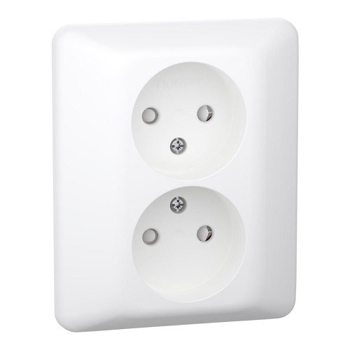 STIKKONTAKT RS1051PT UTEN JORD DOBBEL INNFELT RH Elko