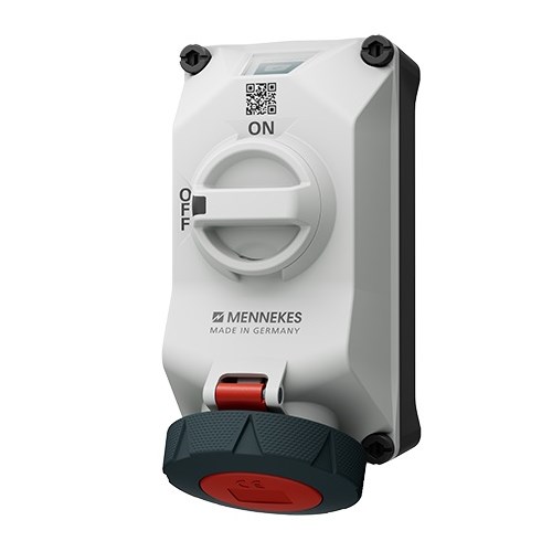 Stikkontakt rundstift interlocked m/bryter DUOi 332-6 400V IP69 5614406G