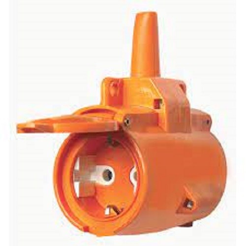 SKJØTEKONTAKT 2 VEIS HK-2 MED KLAPPLOKK 6350184  16A IP54 ORANGE