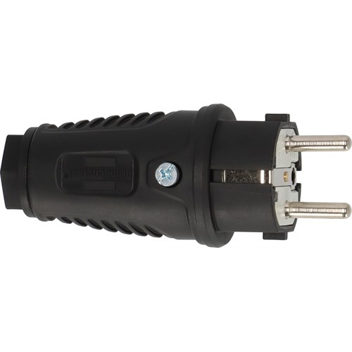 STØPSEL GUMMIERT 250V 16A IP54 SORT