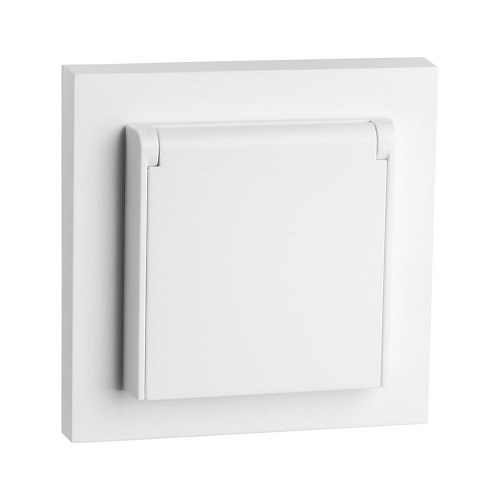 STIKKONTAKT ENKEL MED LOKK INNFELT Hvit IP44 77130 Sg Armaturen