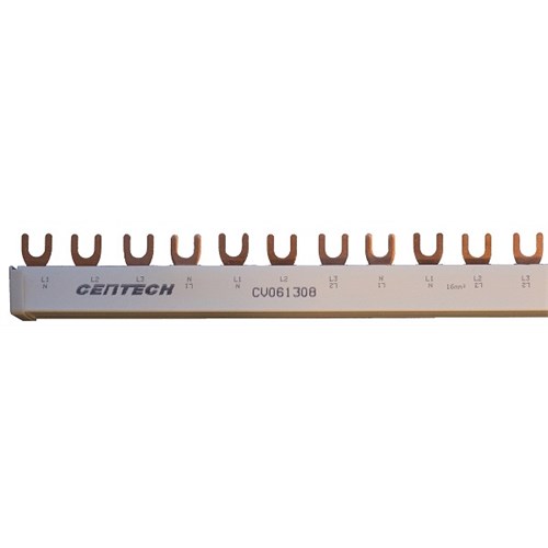 Samleskinne 4P (3+N) 4modul 5 kurser for jfa 3+N pol 4 mod TN 16mm²