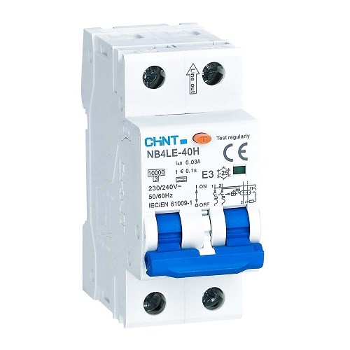 JORDFEILAUTOMAT 2pol 20A B-kar 30mA 10kA 2 modul Chint