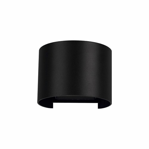 UTELAMPE VEGG RUND LEK R 6,8W 530lm 3000K SORT IP54 Beneito