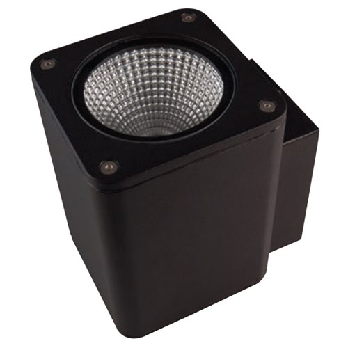 UTELAMPE VEGG NED MOXY ONE 1X12W 846 lumen Matt Sort IP54 Qualiko