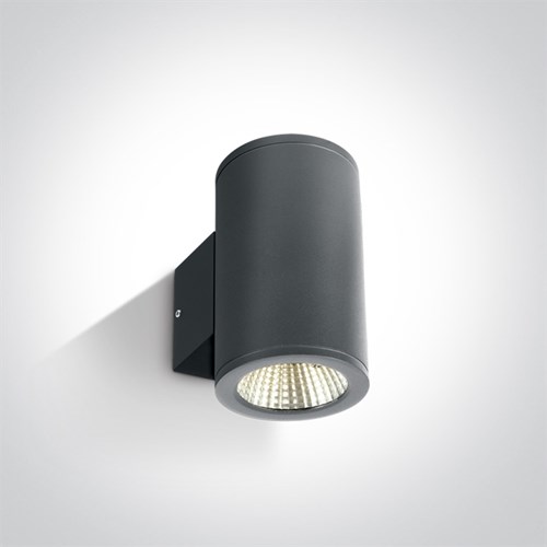 UTELAMPE VEGG OPP/NED CYLINDER 2X6W 880 lumen 3000K Antrasitt IP54