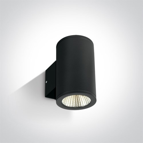 UTELAMPE VEGG OPP/NED CYLINDER 2X6W 880 lumen 3000K Sort IP54