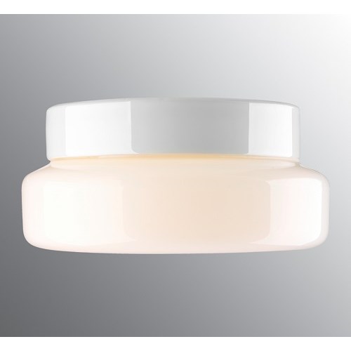 Takbeslag Porselen Classic Ø240 mm höjd 117 mm vit IP44 rak 12W Dali Ifø