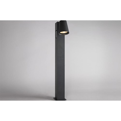 Utelampe Stolpe 3W 240lm Cone Pillar Stikkontakt Antrasitt 3000K Hidealite