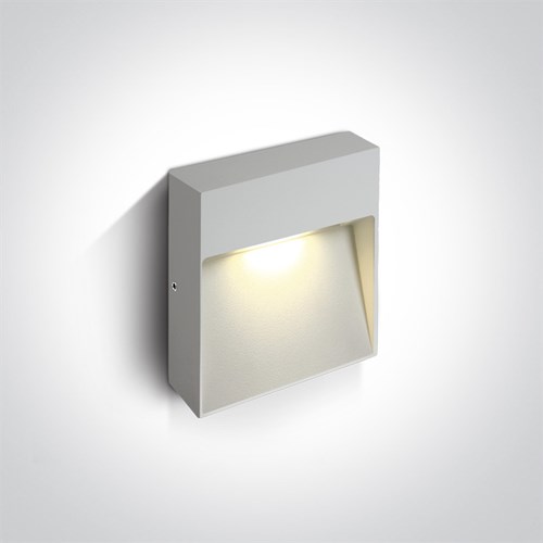 Vegglampe ute utenpåliggende Square 9W 350Lu 3000K Hvit IP54