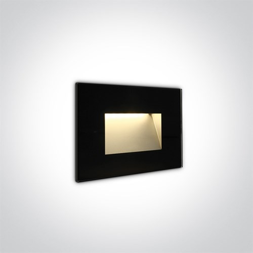 Vegglampe ute Innfelt Glass 3W 200Lu 3000K Sort IP65