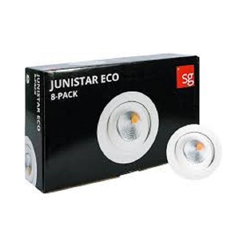 Downlight Junistar ECO 6W 510lm 2700K 8-pack RA98 IP44 Hvit Sg Armaturen