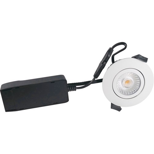 Downlight rund Low Profile Eco 6W 420lm 2700K Matt Hvit IP54 Nordtronic