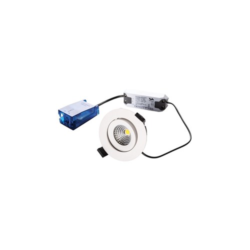 DOWNLIGHT Isosafe COB 7W 625 lumen 2700K TILT. 36° IP44 HVIT