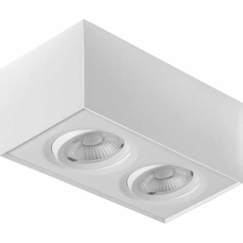 DOWNLIGHT GYRO SURF SQ Dobbel 2x8W 600lm 2700K MATT HVIT IP44