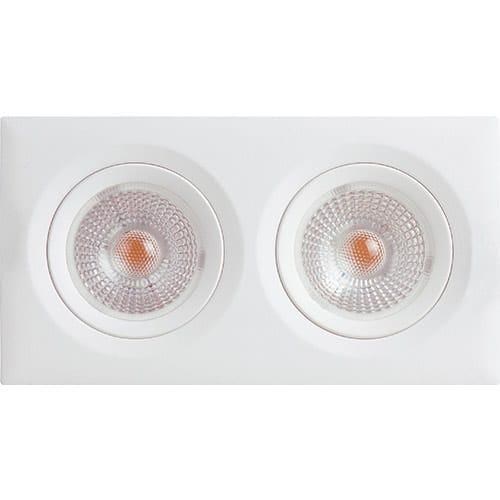 DOWNLIGHT GYRO FRAME COB LED 2X8W 2700K FIRKANT MATT HVIT IP44