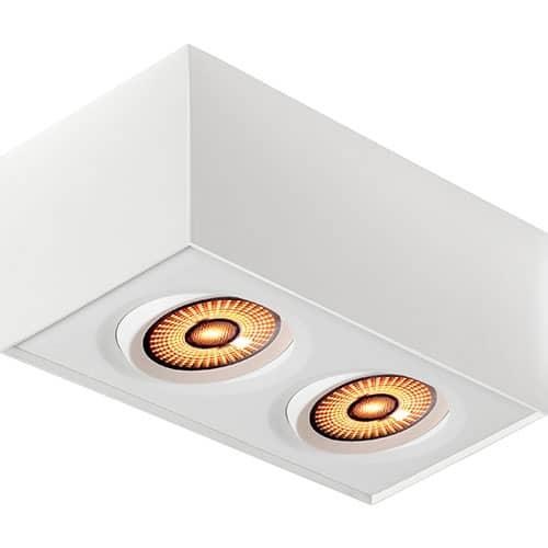 DOWNLIGHT GYRO SURF Dobbel 2x9W 550lm WarmDim MATT HVIT IP44