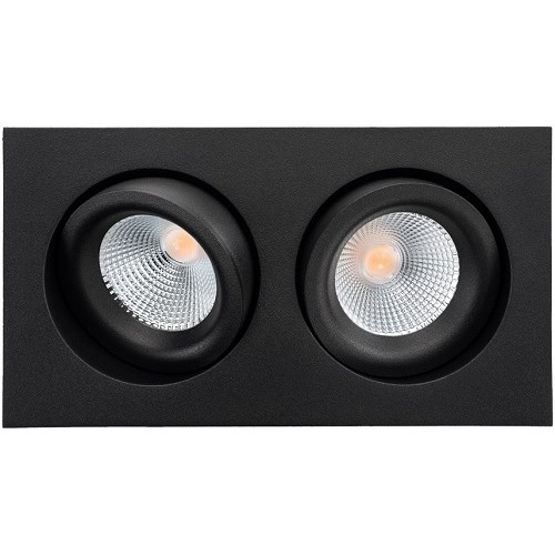 DOWNLIGHT JUNISTAR LUX SQ 2X7W 2700K Matt Sort Sg Armaturen