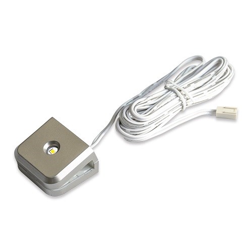 LEDKLIPS FOR GLASSHYLLE 24V 1,2W 90lm 3000K B.STÅL HERA