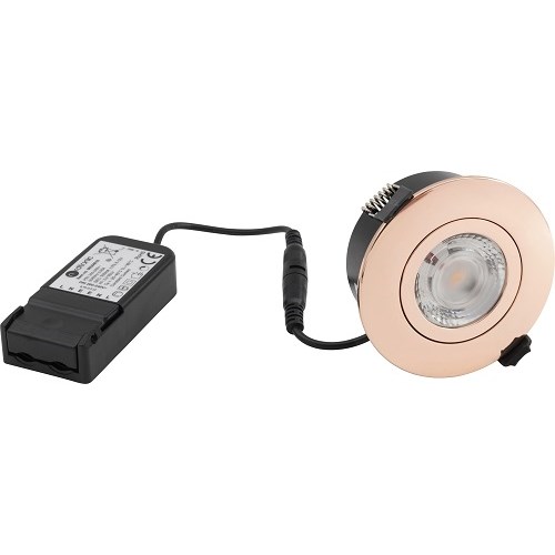Downlight Low Profile Flexible G2 6W 410lm 2700K Kobber IP54 Nordtronic