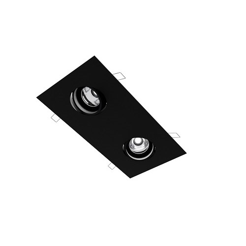 Downlight Dobbel Fluxe 330x175mm 2x 3000Lm 3000K CRI95 Dali Ws Sort