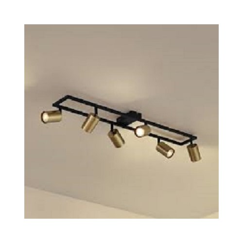 SPOTLIGHT SKINNE Lindby GU10 6X8W 230V MESSING/SORT