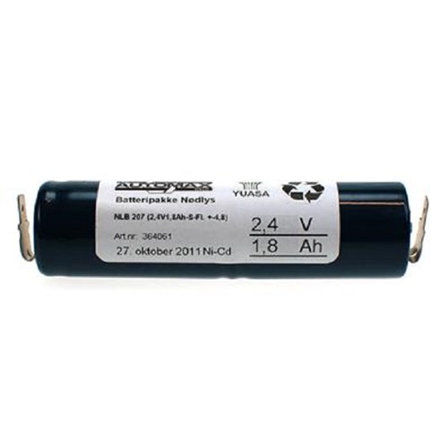 BATTERIPAKKE NLB 207 NØDLYS 2,4V1,8Ah-S-Fl.-4,8+4,8