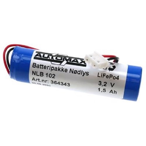BATTERIPAKKE NØDLYS NLB 102 Li-ion (3,2V1,5Ah-Plugg 34)