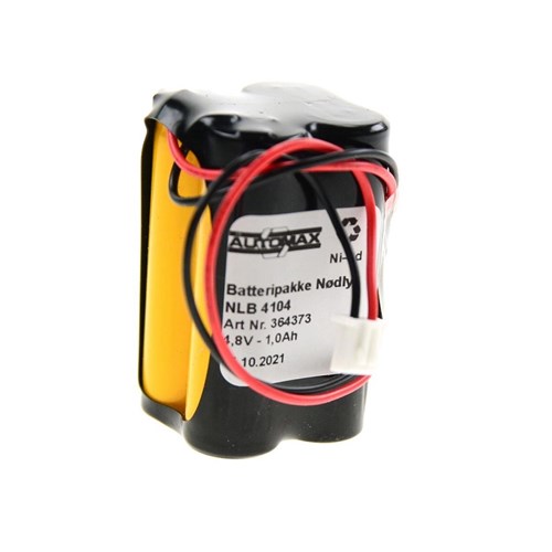 BATTERIPAKKE NØDLYS NLB 4104 4,8V1,0AH-R2-PLUGG 33