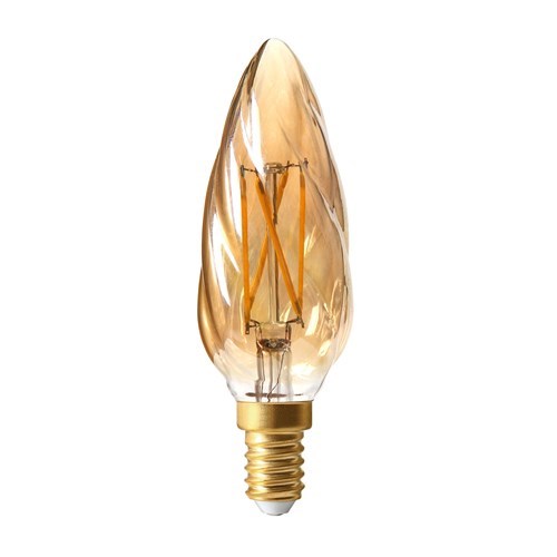 Mignonpære Filament Krystall Amber 1,5W 140lm 2000K 230V E14 Spl